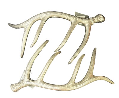 Set of 2 Threshold Decorative Cast Metal Deer Antlers - Silver - 17'' x 8''