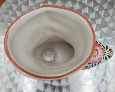 Bassano Italy Ceramic Victorian Boot Shoe Hand Painted Flowers