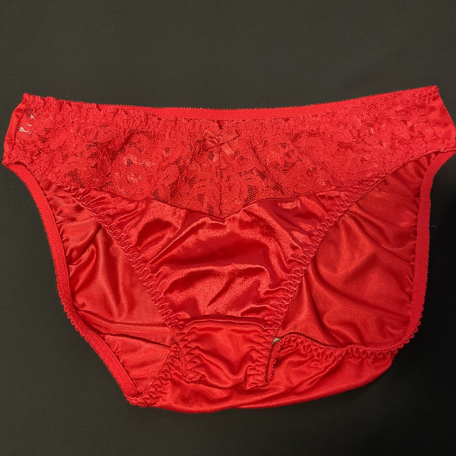 Vtg 90's Y2K Warner's Suddenly Shapely Red Satin & Lace Hipster Panties