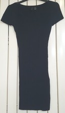 H&M DIVIDED Womens Black Short Ribbed Short Sleeved Bodycon Jumper Dress 8