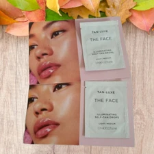 2 Tan Lux The Face Illuminating Self-Tan Drops Light Medium Sample 0.7ml Each N1