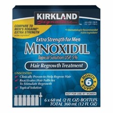    Kirkland Minoxidil 5 Hair Regrowth Solution Extra Strength 6 Month Supply   
