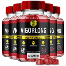 (5 Pack) VigorLong Gummies for Men Ed, Male Performance & Stamina Gummies