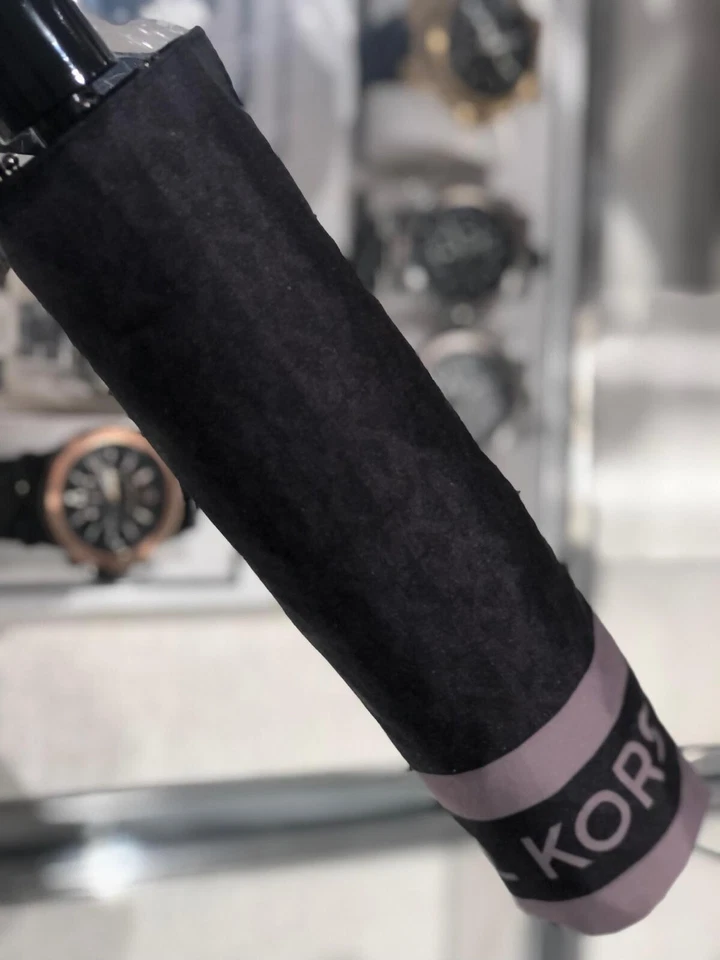 Paraguas Michael Kors Mujer Dama Diseñador Estilo MK Firma Moda Para Lluvia Foto 3 de 4