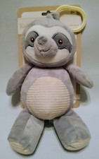 Kellytoy Kellybaby Sloth Gray Plush Baby Pram Toy With Rattle Lovey 10" New