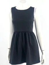 Forever 21 Fit Flare Mini Size Small Black Sleeveless Solid Back Zipper Stretch