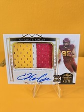 CHARLIE KOLAR RC Auto Patch 2022 LEAF TRINITY FOOTBALL PATCH AUTO #/75