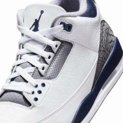 Nike Air Jordan 3 Midnight Navy White Cement Grey  CT8532-140 Black size 8 - 14​ Jordan 3 Retro Midnight Navy Men main image 3