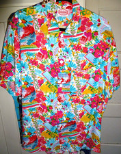 Vintage Jam's World Caribe/Santo Domingo Kabe Crepe aloha shirt. Size Medium