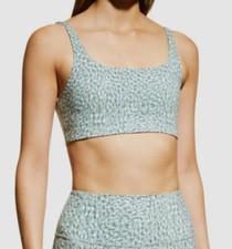 65 STYLERUNNER Women's Green Element Square Neck Crop Sports Bra Size L/US 8