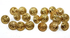 20 JACKET BLAZER Navy ANCHOR Brass/Gold Tone Round Buttons .75 Inches