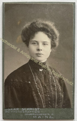 orig. CDV photo photograph lady woman fashion around 1895 Oskar Schmidt Mainz
