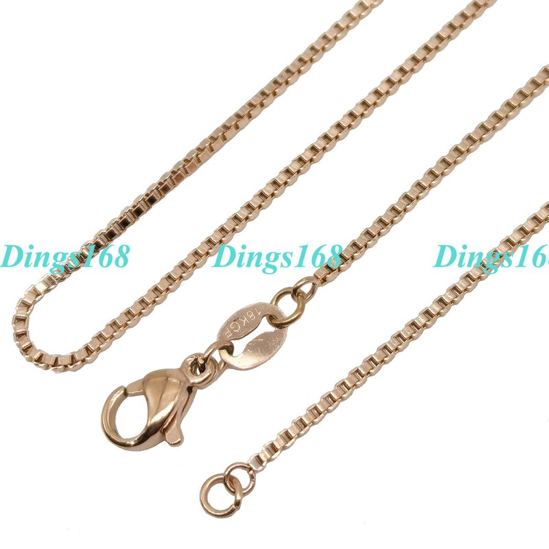 Men&Women's Solid 18K Rose Gold Filled 18 inch 1.2mm Thin Italian Box Chain J125