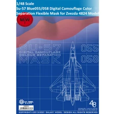 1/48 Su-57 Blue055/058 Digital Camouflage Color Separation Mask for Zvezda 4824