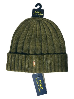 POLO RALPH LAUREN Men's Pony Green Wool-Blend Beanie Cuff