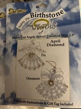 DARICE ANGELS APRIL DIAMOND SAFETY PIN BIRTHSTONE PIN AND ORNAMENT KIT