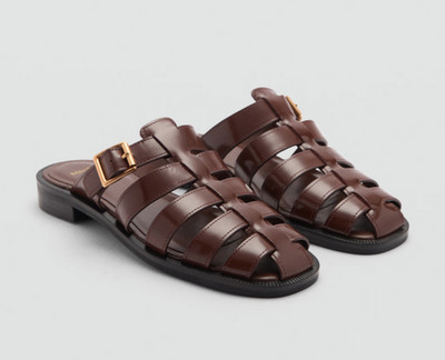 NEW MANGO MNG BROWN LEATHER FISHERMAN SANDALS SZ 39 US 8.5
