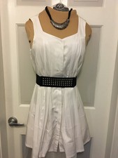 P. Luca Milano Sleeveless Sexy Little White Cocktail Dress Size M