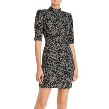 Alice + Olivia NWT Metallic Dress Black Silver Short Holiday Party 0