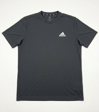 adidas AEROREADY Men's S Black Crew Neck Short Sleeve Polyester Logo Tee