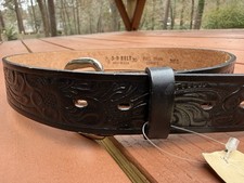 NEW 3D DDD Belt Small Black Leather Floral Ornate Engraved Cowgirl Western Rodeo