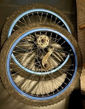 Old School Bmx  Blue Araya  Anodized 70s Wheelset Coaster Brake 20 Inch