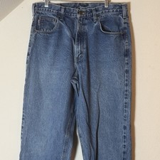 Carhartt Mens Jeans 34x36 Blue Denim Workwear Relaxed Fit Made in Mexico