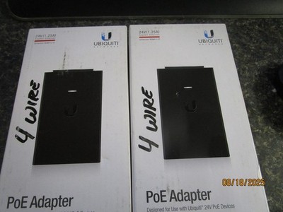 Qty (2) Ubiquiti Networks PoE Adapter 24V 1.25A Gigabit Ethernet POE-24-30W