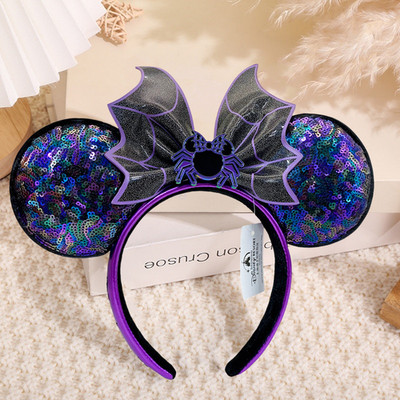Disney Loungefly 2024 Halloween Spiderweb Minnie Paillette Ohren Stirnband NWT