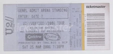 U2 3/25/06 Melbourne Victoria Australia Telstra Dome Concert Ticket! U-2 Bono