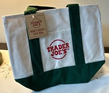 Trader Joe's Reusable Mini Canvas Tote Bag In Green 2025 NWT LAST ONE 