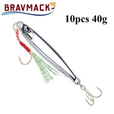 10pcs/pack 30g 40g Plating Silvery Metal Jig Lure Sea Fishing Bait Fishing Lures