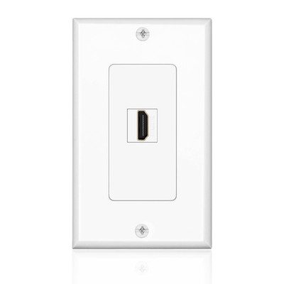 TNP HDMI Wall Plate (1 Port, White) HDMI Face Plate Socket Insert Jack Outlet P