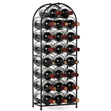 23 Bottles Wine Rack Freestanding Floor, 8 Tier Wine Bottle Holder Metal Floo...