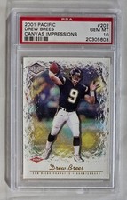 2001 Pacific Impressions #202 Drew Brees RC PSA 10 GEM MINT #d /117