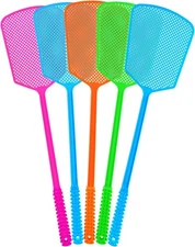 Fly Swatter,5 Pack Plastic Heavy Duty Manual Fly Killer, Long Handle Flyswatter,