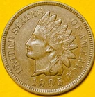 1905 U.S. INDIAN HEAD CENT COPPER PENNY 1c COIN (AU-About Uncirculated)