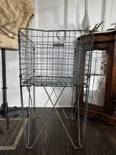 Vintage Store Display Wire Basket INDUSTRIAL COLLAPSIBLE