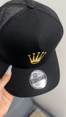 Rolex Gold Crown Trucker Hat Black Mesh Back Adjustable Snapback