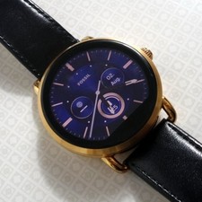 Fossil Smartwatch Q Gen2 WearOS Gold Black Leather Complete w Android Apple IOS