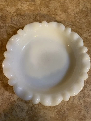 Vintage Anchor Hocking White Milk Glass Trinket,  Candy, Dish, Ashtray