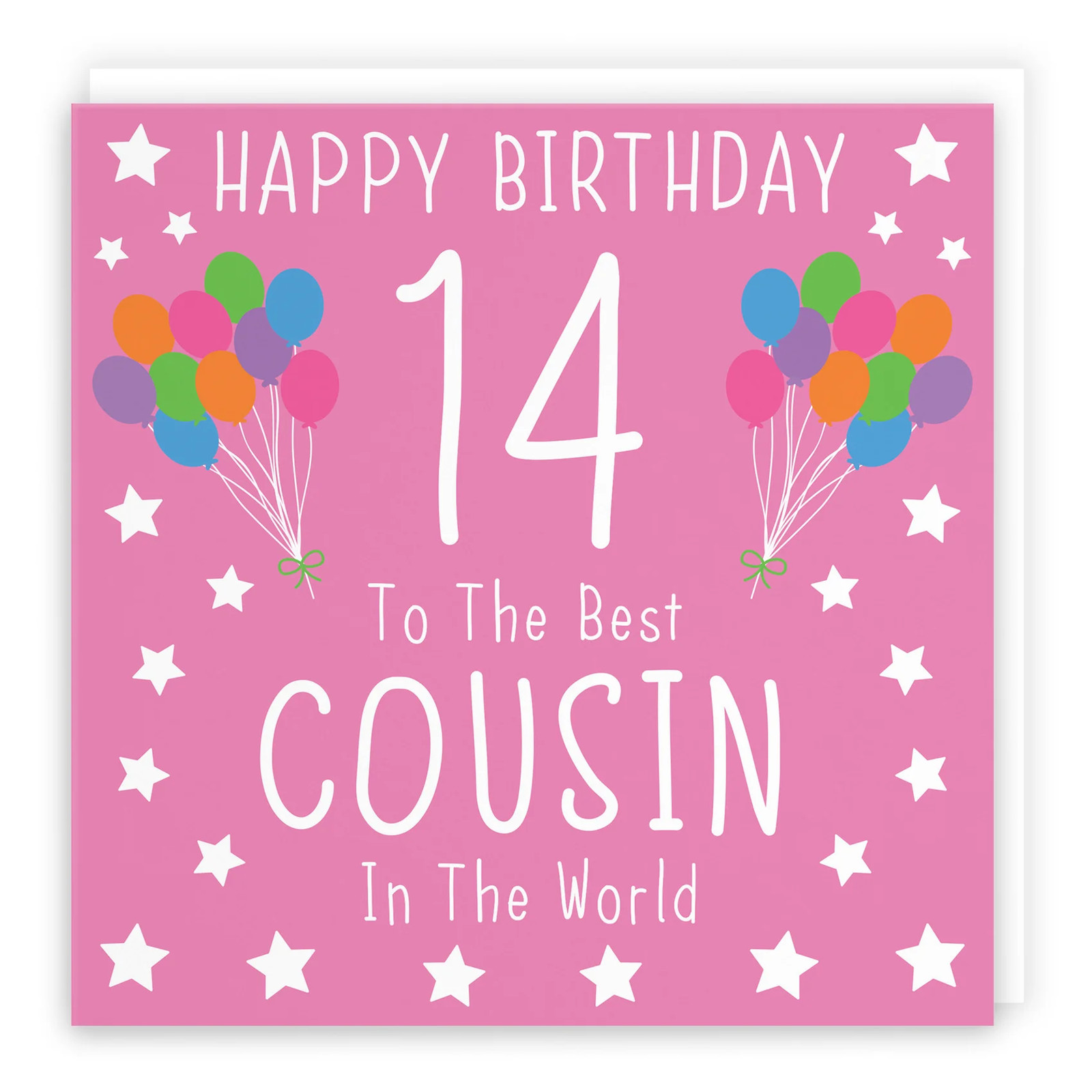 14th Cousin Female Pink Birthday Card Iconic