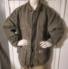 Vintage CARHARTT PB1366 Green Blanket Lined Barn Coat Chore Jacket Men 3XL 90s