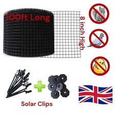 100ft Solar Panel Bird Wire Mesh Guard Kit Proofing Pigeons Clips Net Critter