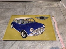 Mini Cooper Unique Collectable Tile Art Approx 30cm X 20cm British See Photos