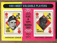 1951 MVPs (Yogi Berra / Roy Campanella) #189 1975 Topps Mini EX-EXMINT FREE SHIP