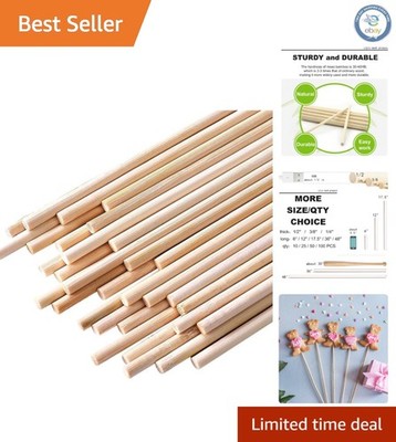 Durable 200PCS Bamboo Craft Sticks - 1/8 x 12 Inch for Creative Projects