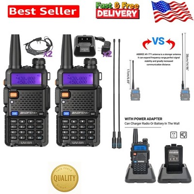 UV-5R Long Range Dual Band Walkie Talkies - 2 Pack Rechargeable for Adventures