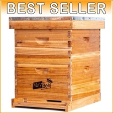 Durable Wax Coated Cedarwood Bee Hive Kit with Ventilated Design and Easy Setup