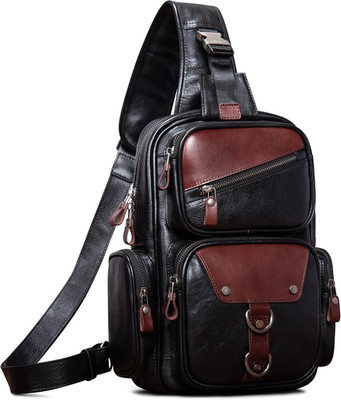 Genuine Leather Sling Bag for Men Large Crossbody Shoulder Bag Casual Sling Back